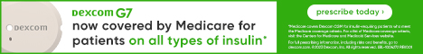 Dexcom G7 now covered by Medicare for patients on all types on insulin* Prescribe today: https://provider.dexcom.com/prescribe/medicare?utm_source=geriatric&utm_medium=display-todaygeriatricmed&utm_campaign=2023-Introducing-G7&utm_content=transform-medicare